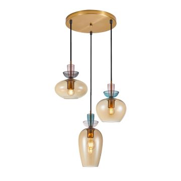 Italux Fanda PND-31882-3A-GD-AMB Závesná lampa 3x40W/E27 IP20