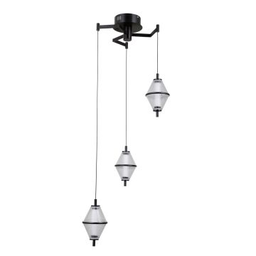 Italux Fuente PND-34395-3-BK Závesná lampa 3x15W/LED 3000K 1108lm IP20