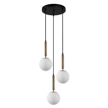 Italux Ravena PND-2324-3A GD+OPAL Závesná lampa 3x10W/E27 IP20