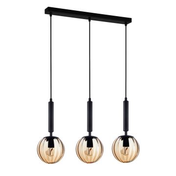 Italux RAVENA PND-2324-3L BK+AMB Závesná lampa 3x10W/E27 IP20