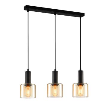Italux SANTIA PND-65342-3-BK+AMB Závesná lampa 3x40W/E27 IP20