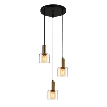 Italux SANTIA PND-65342-3A-BRO+AMB Závesná lampa 3x40W/E27 IP20