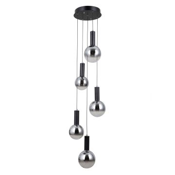 Italux Strela PND-34378-5S-BK Závesná lampa 5x25W/LED 3000K 1450lm IP20