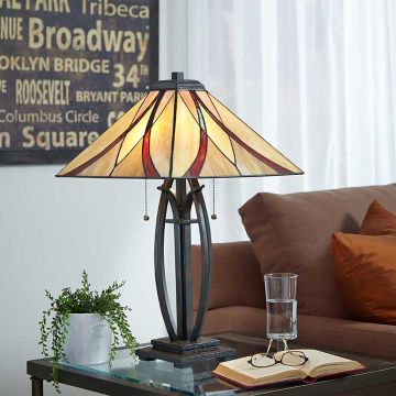 Quoizel ASHEVILLE QZ-ASHEVILLE-TL Stolná lampa 2x60W/E27