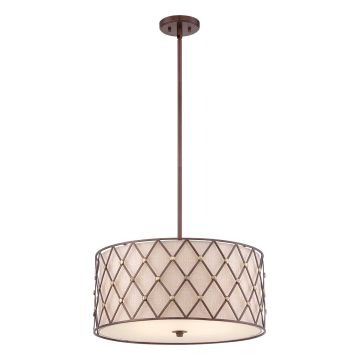 Quoizel BROWN LATTICE QZ-BROWN-LATTICE-P-L Závesná lampa 4x60W/E27