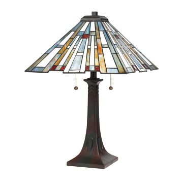 Quoizel Maybeck QZ-MAYBECK-TL Stolná lampa 2x60W/E27