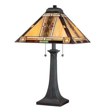 Quoizel Navajo QZ-NAVAJO-TL-VB Stolná lampa 2x60W/E27 IP20