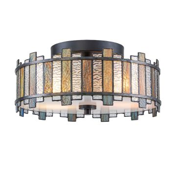 Quoizel Sentry QZ-SENTRY-2SF-BK Stropná lampa 2x40W/E27