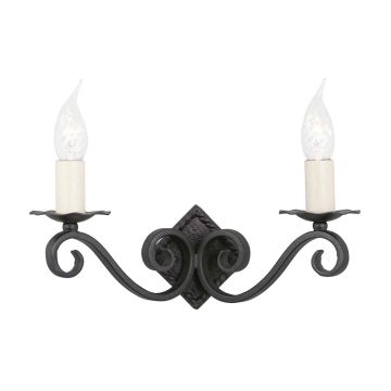 Elstead Lighting RECTORY RY2A-BLACK Stena svietidlo 2x60W/E14