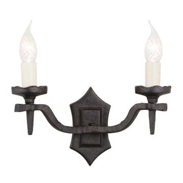 Elstead Lighting RECTORY RY2B-BLACK Stena svietidlo 2x60W/E14