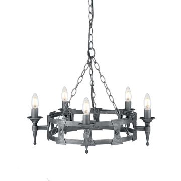 Elstead Lighting SAXON SAX5-BLK-SIL Žiarovka 5x60W/E14