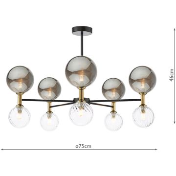 Dar Lighting Takara TAK2354-03-24 Stropná lampa 10x20w/g9 ip20